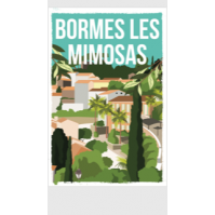 AF209- Lot de 5 Affiches Bormes les Mimosas- 20x30cm